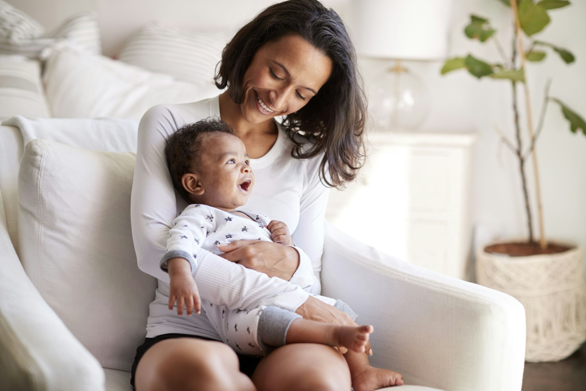 woman holding baby