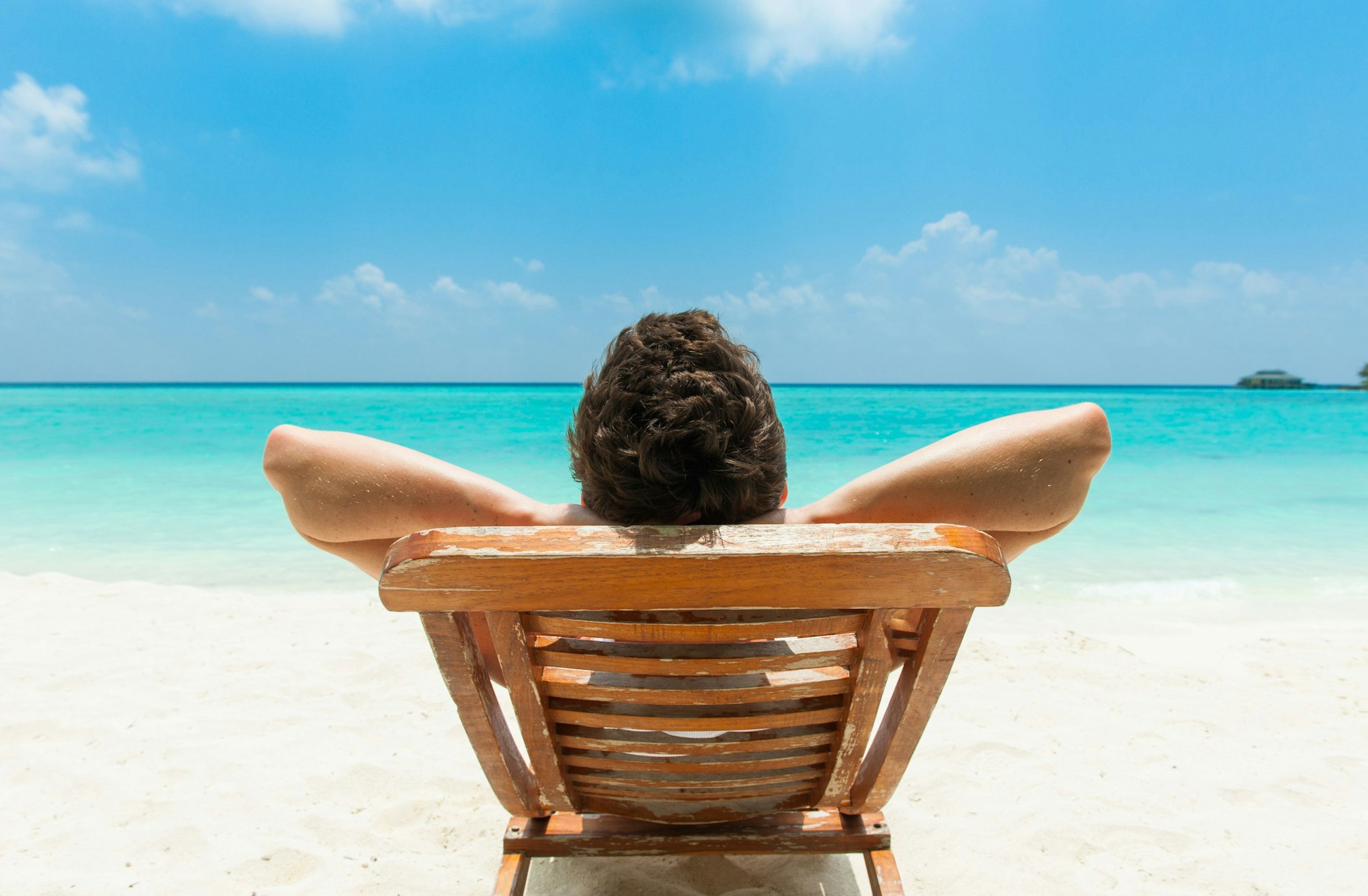 Man relaxing on the beach