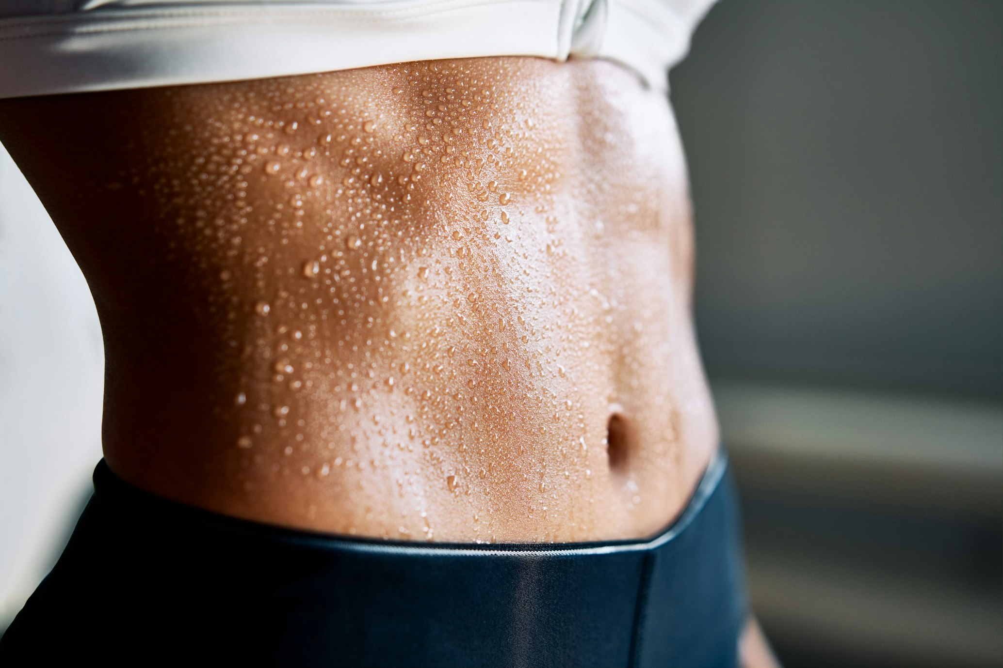 sweaty abs