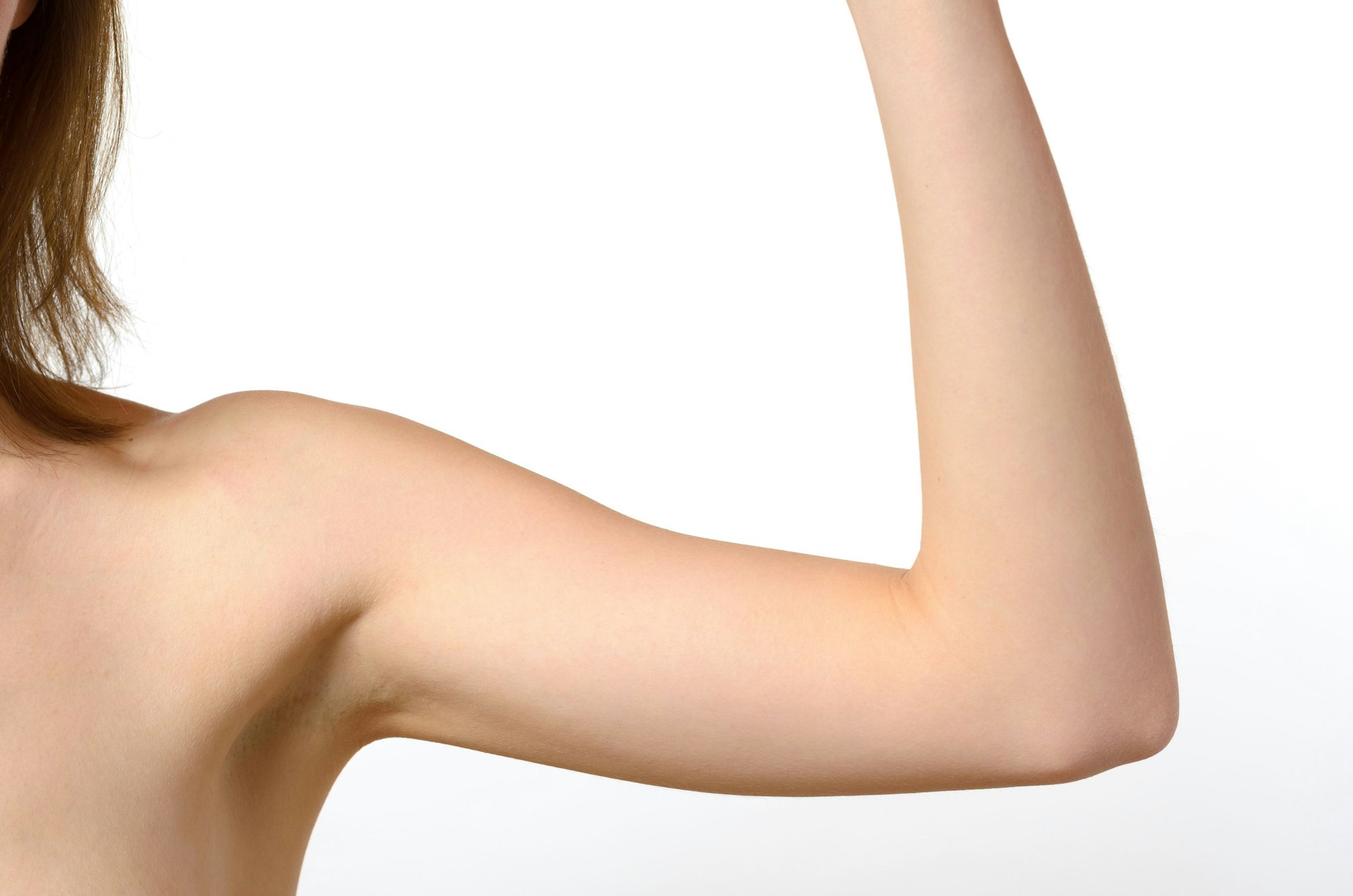 woman flexing arm