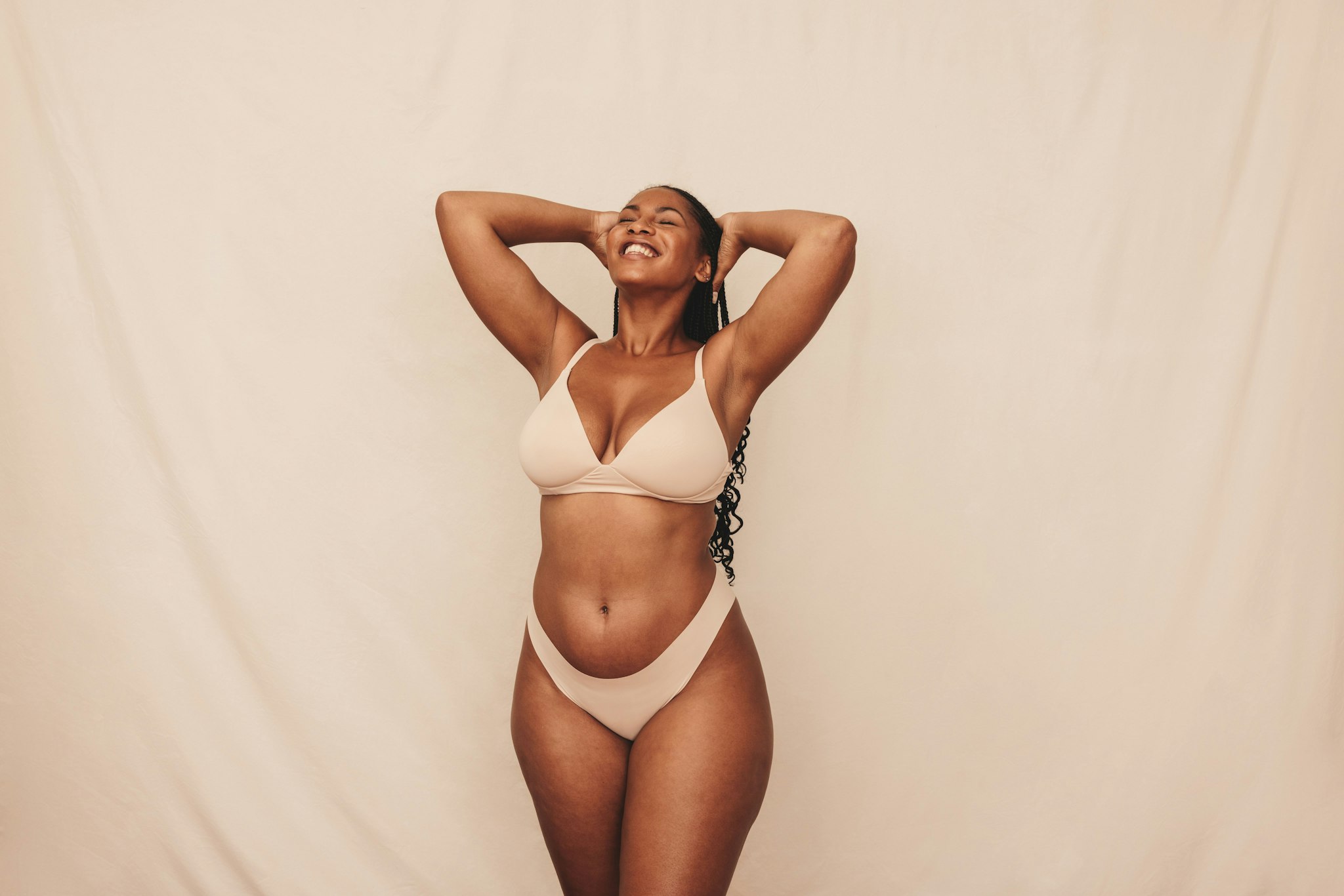 curvy woman in underwear