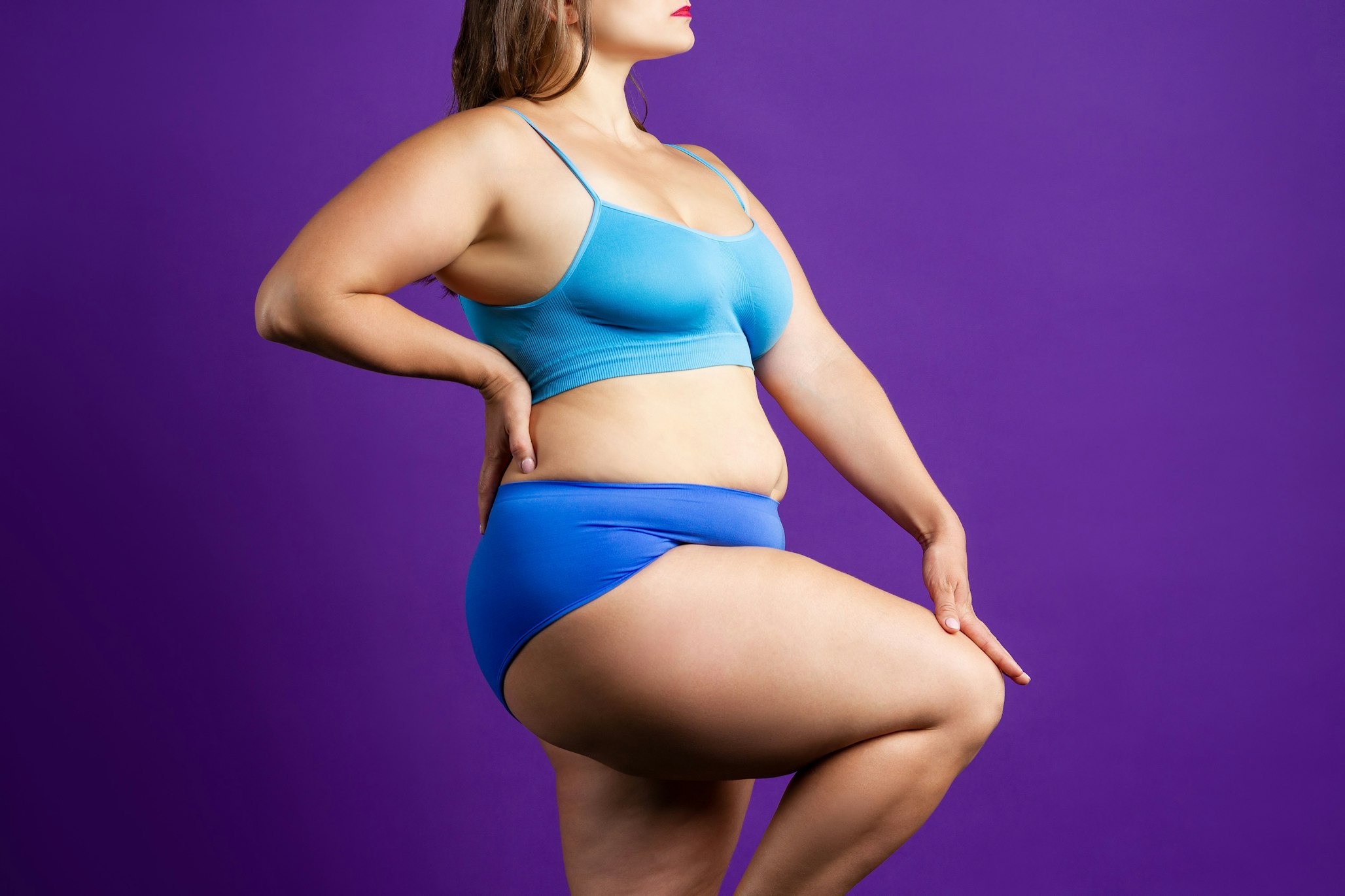 Curvy woman showcasing figure
