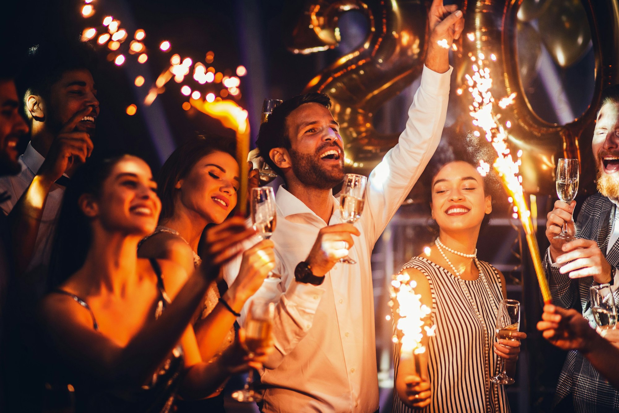 people with sparklers