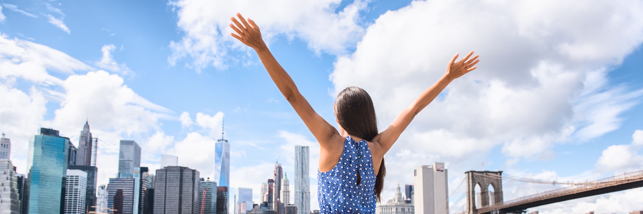woman spreading arms out