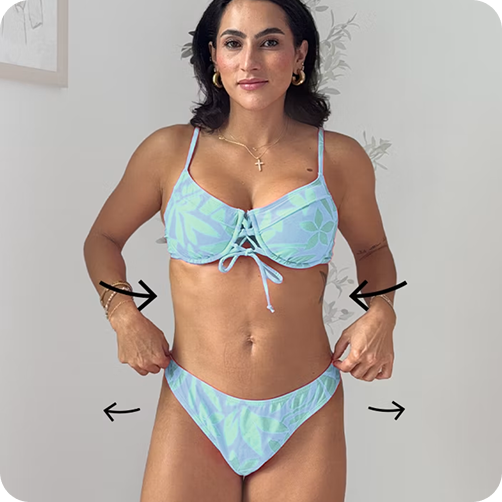 Woman in blue bikini