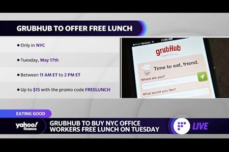 Grubhub to provide NYC office workers with free lunch on Tuesday