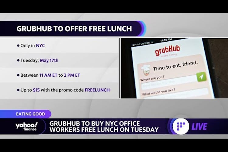 Grubhub to provide NYC office workers with free lunch on Tuesday