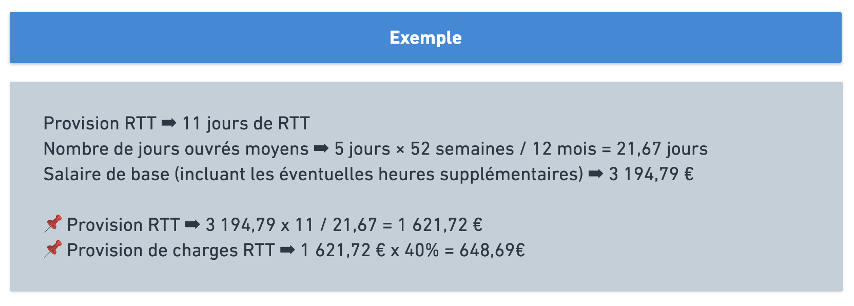 Comment modifier le taux de charges des provisions de RTT
