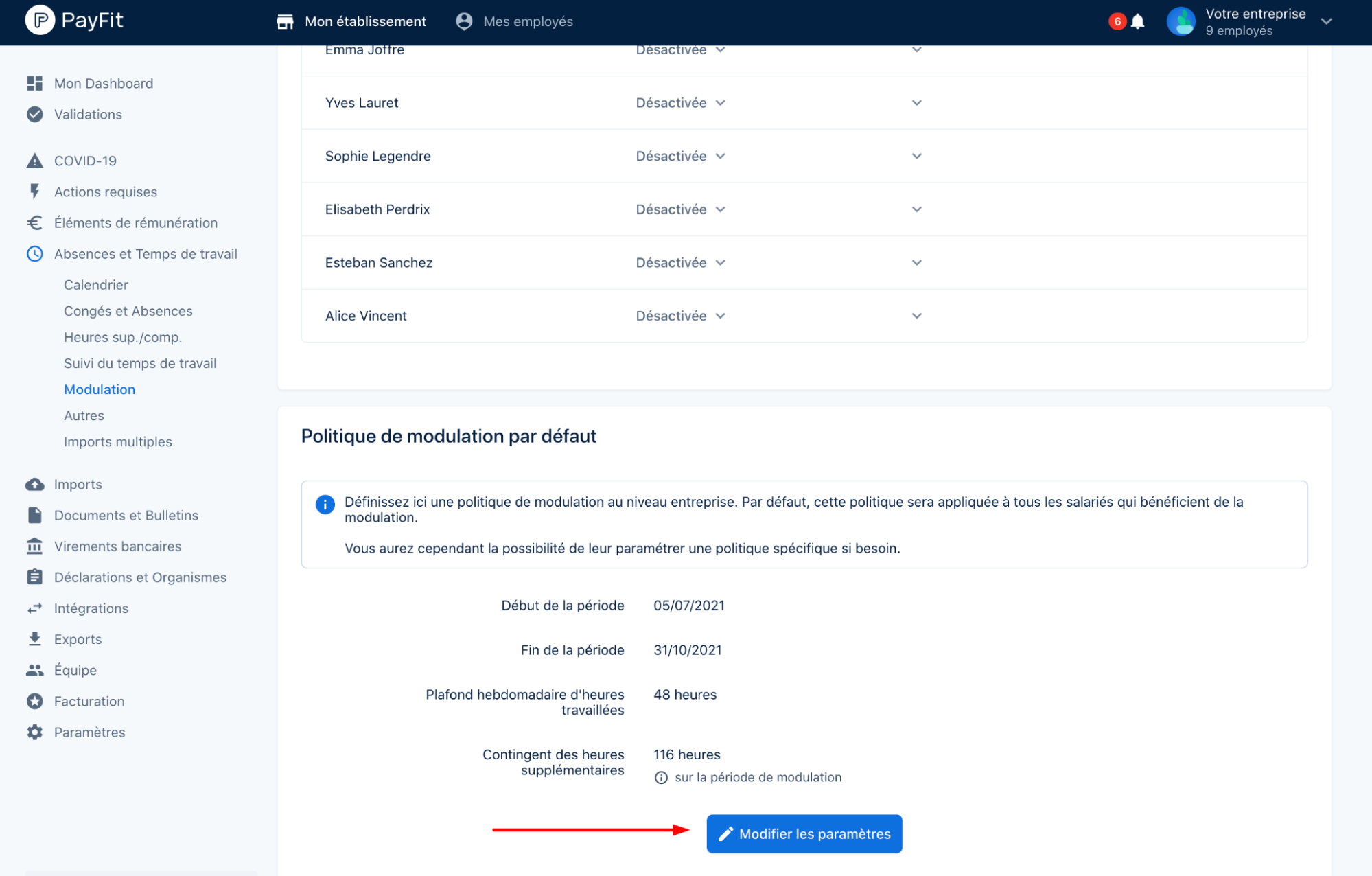 Modulation Du Temps De Travail Compteur Négatif