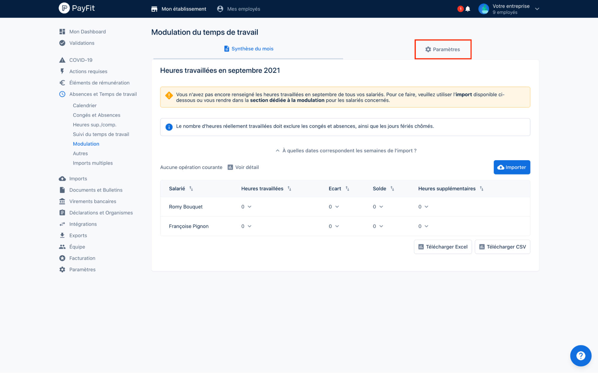Modulation Du Temps De Travail Compteur Négatif