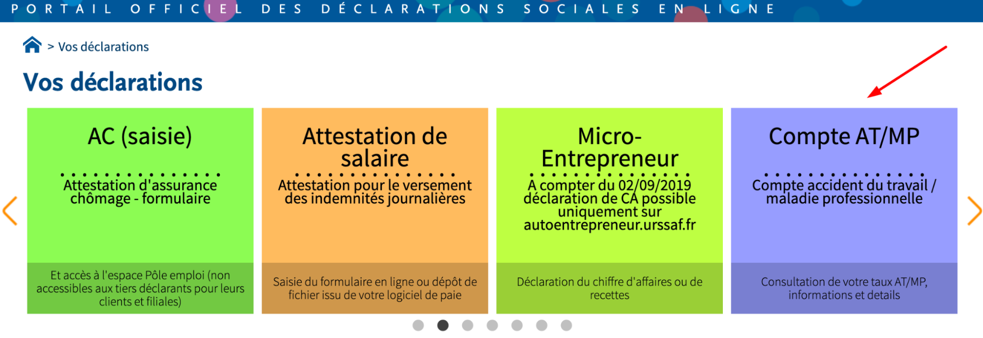 3️⃣ Dans l’encart “Mon profil AT/MP”, cliquez sur “Mon taux AT/MP en