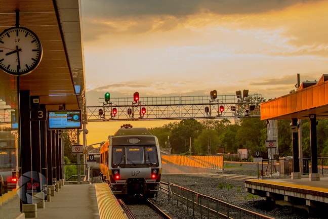 UP Express Train arriving at the station