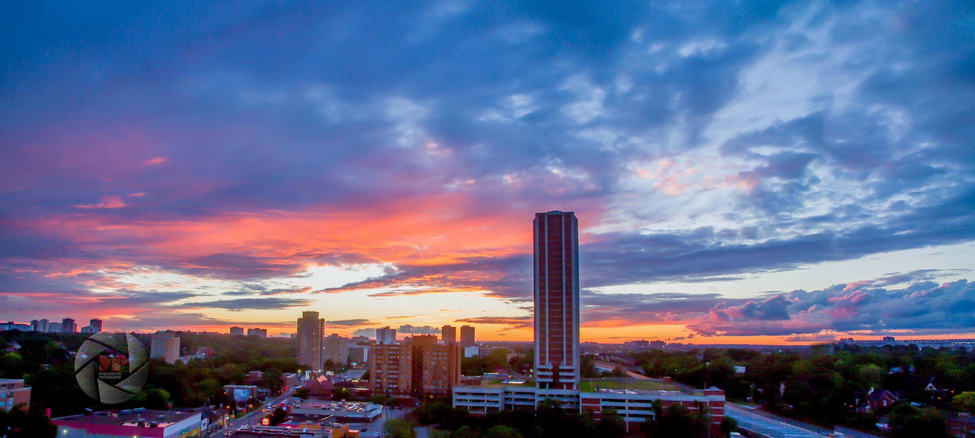 A skyline photo of The Humber in front of a sunset