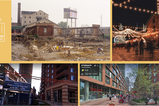Photos of the Distillery District over time