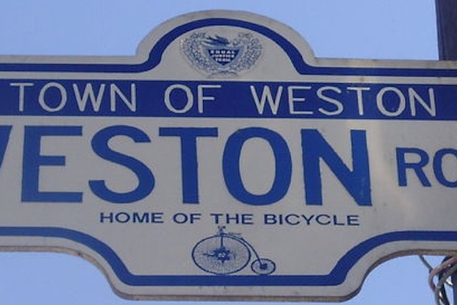 Weston Road Sign