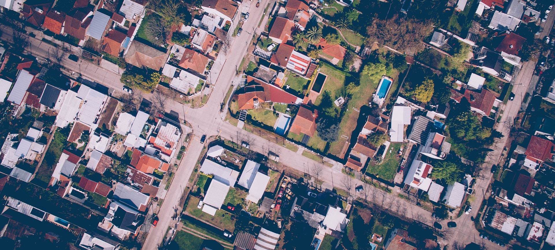 Top-down view of a neighbourhood