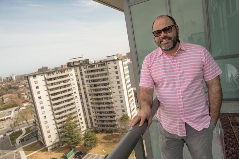 Ricardo Cummings new home at Danforth Village Estates has a balcony, high ceilings and 515 square feet of light-filled living space.  