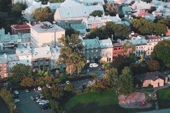 An aerial view of a small town