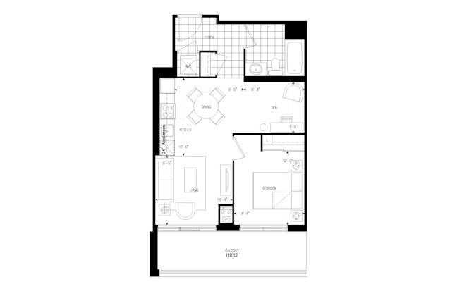 Floor plan 1D+D at The Humber