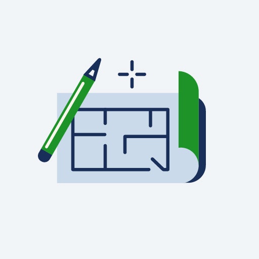 An illustration of blueprints