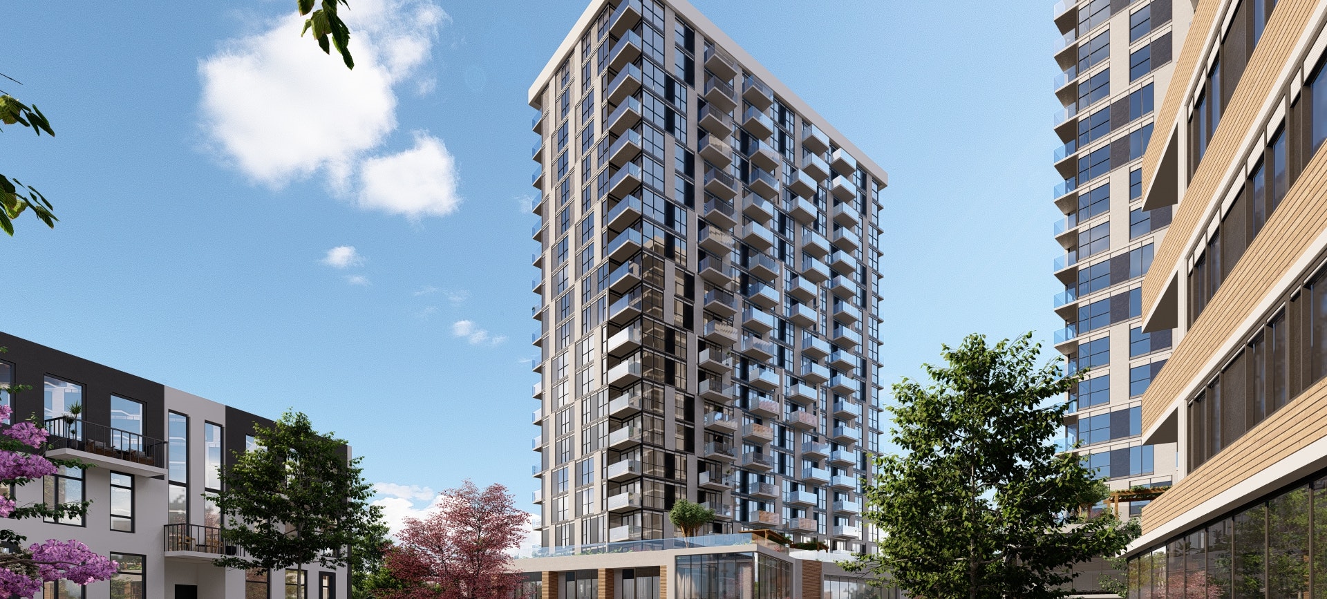 an exterior rendering of the Cedars development