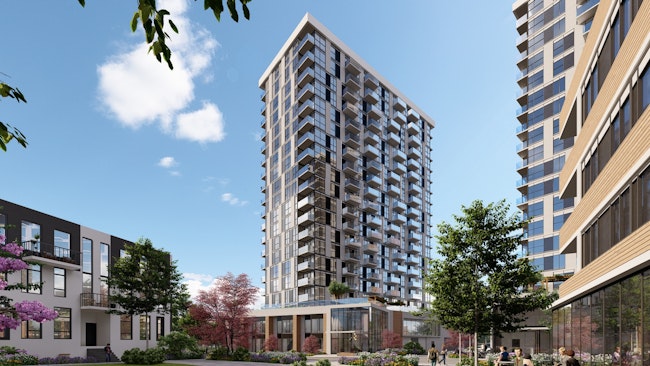 an exterior rendering of the Cedars development