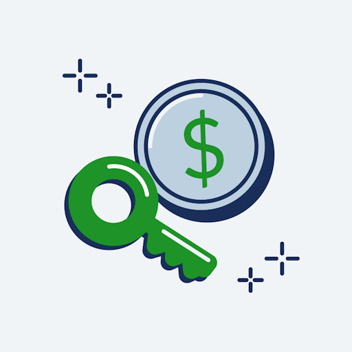 Coin and key icon
