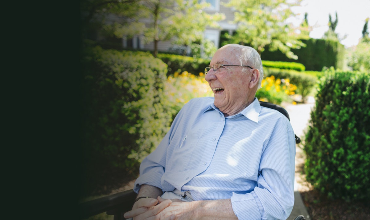 Elderly man on wheelchair 