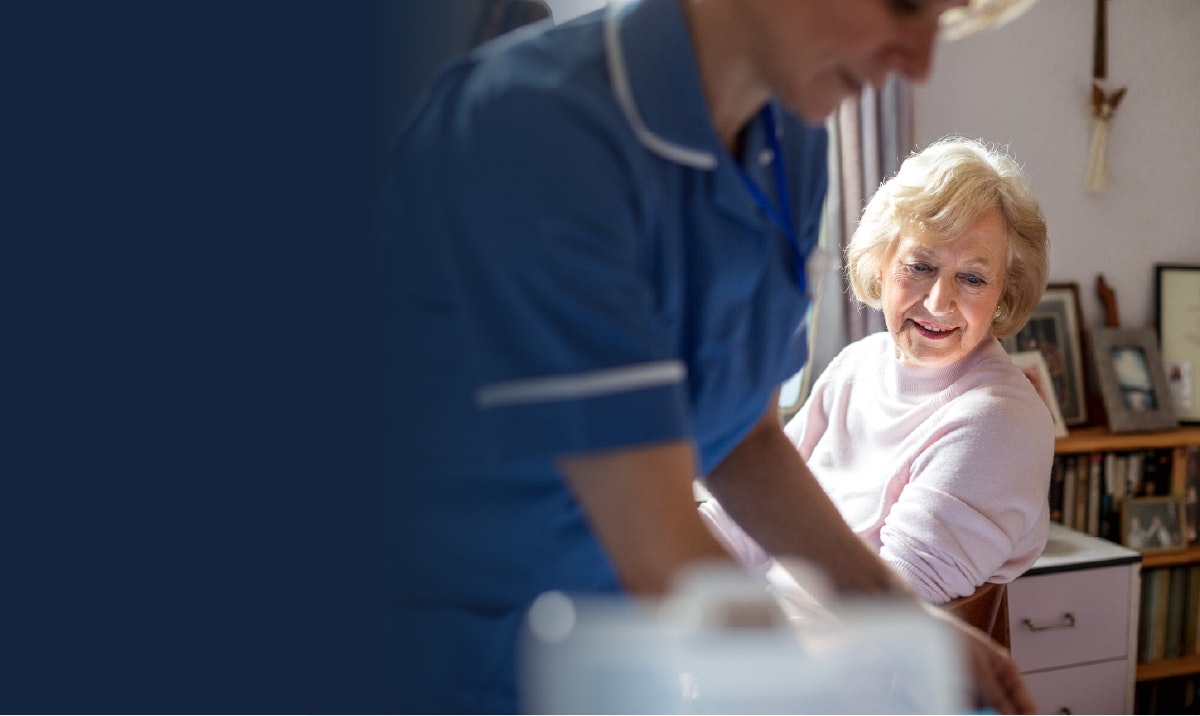 patient and wound nurse