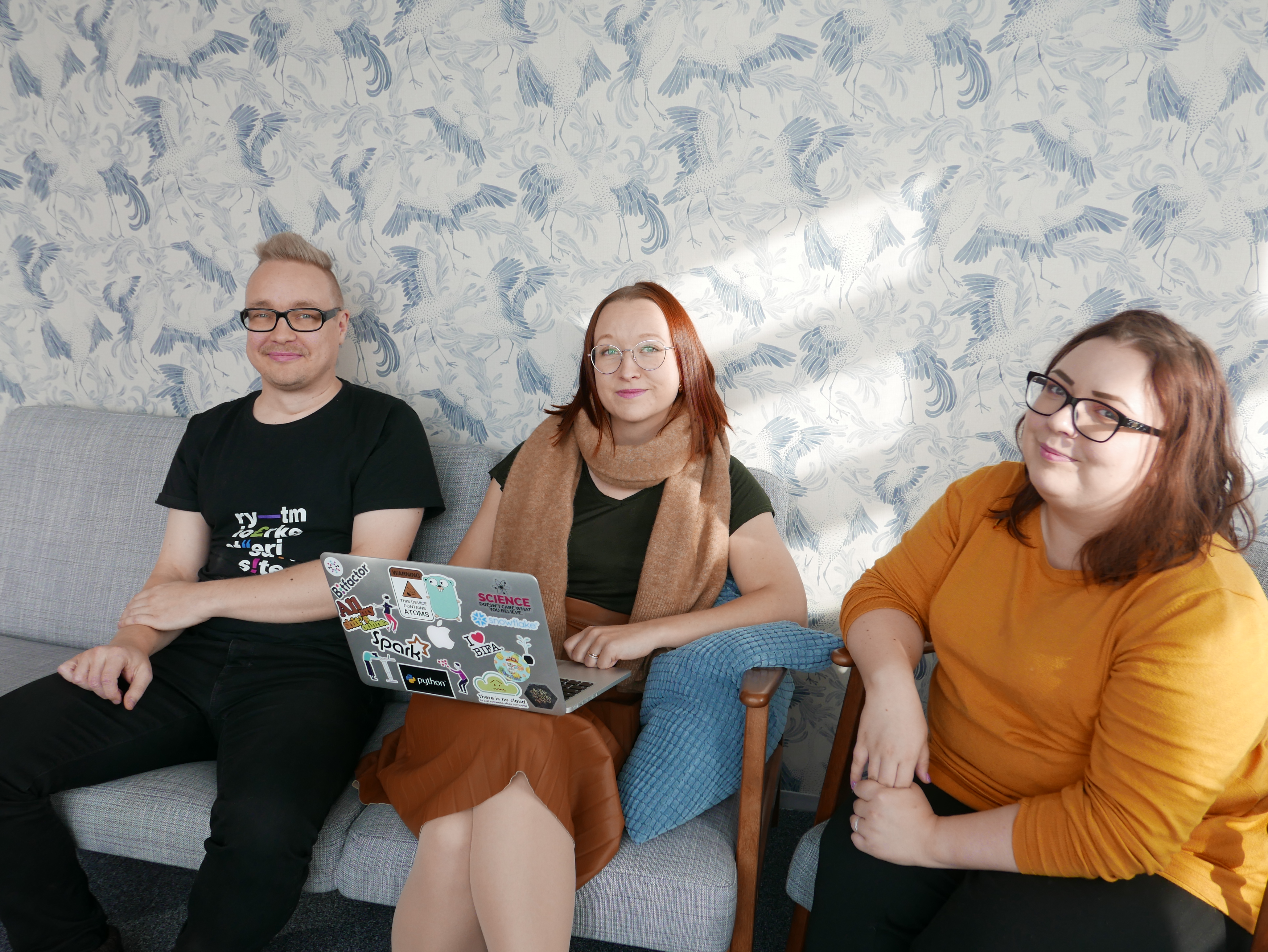 Here is our team: front end developer Anssi, me and designer Hanna. 