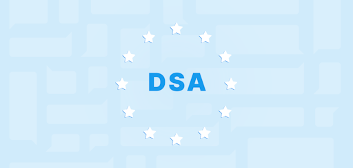 Des étoiles représentant l'Europe en forme de cercle avec les lettres DSA au centre