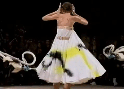 alexander mcqueen robot paint dress
