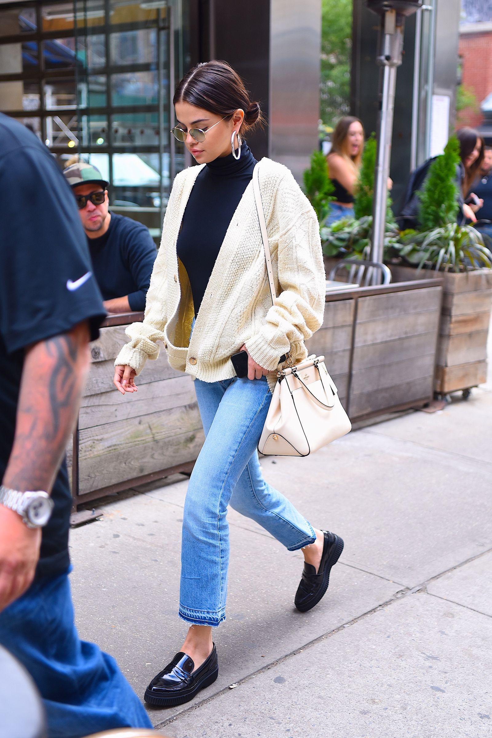 cream fitted turtleneck