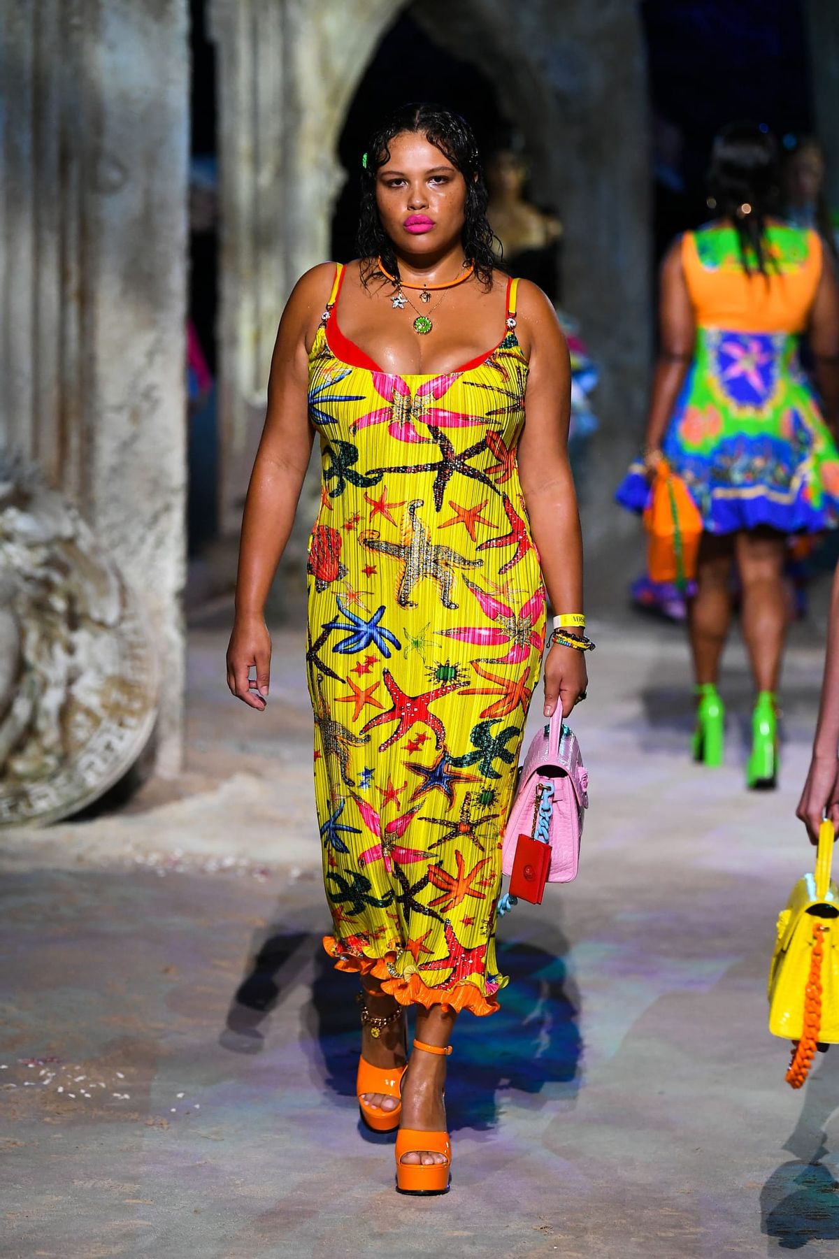 versace printed dress