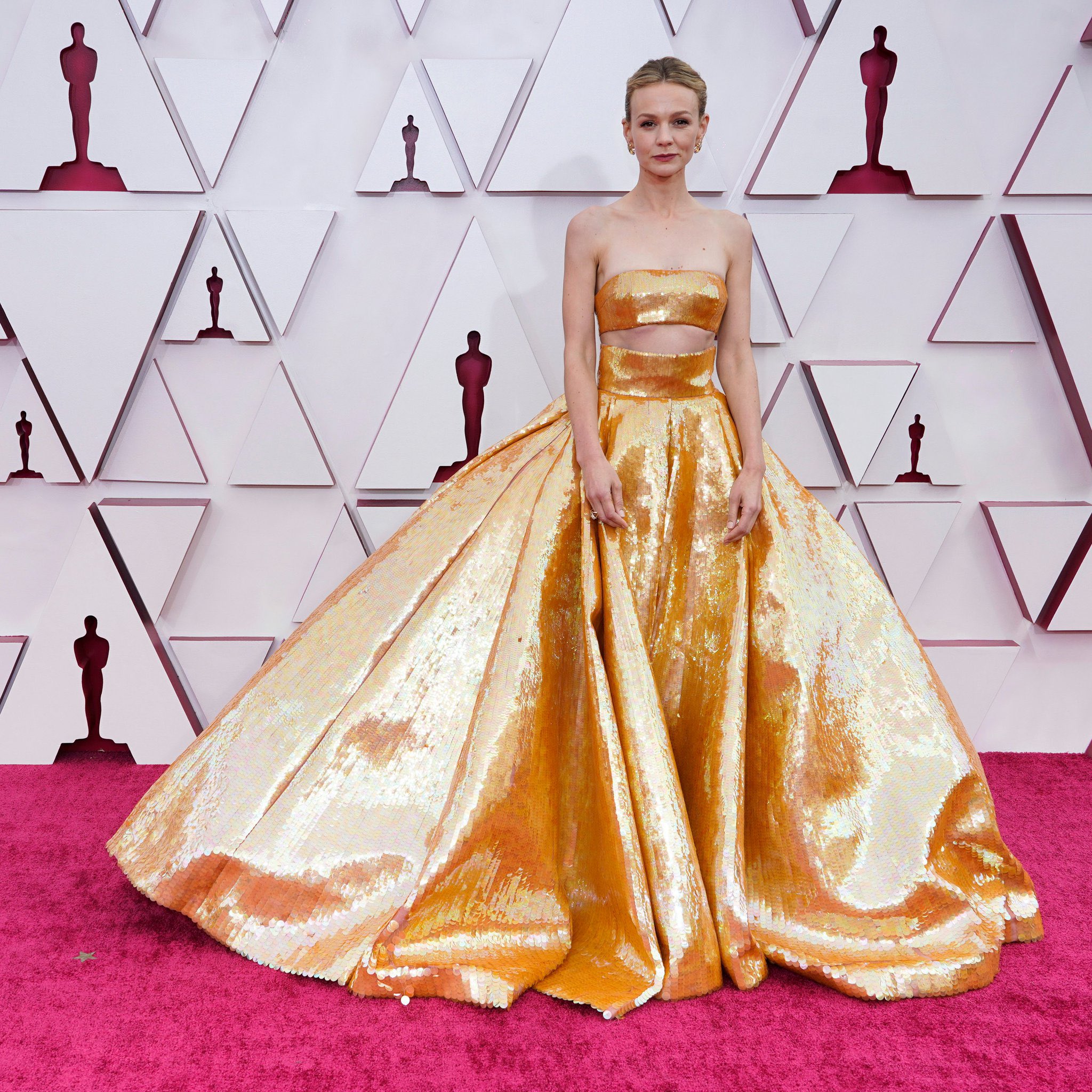 gold dress red carpet