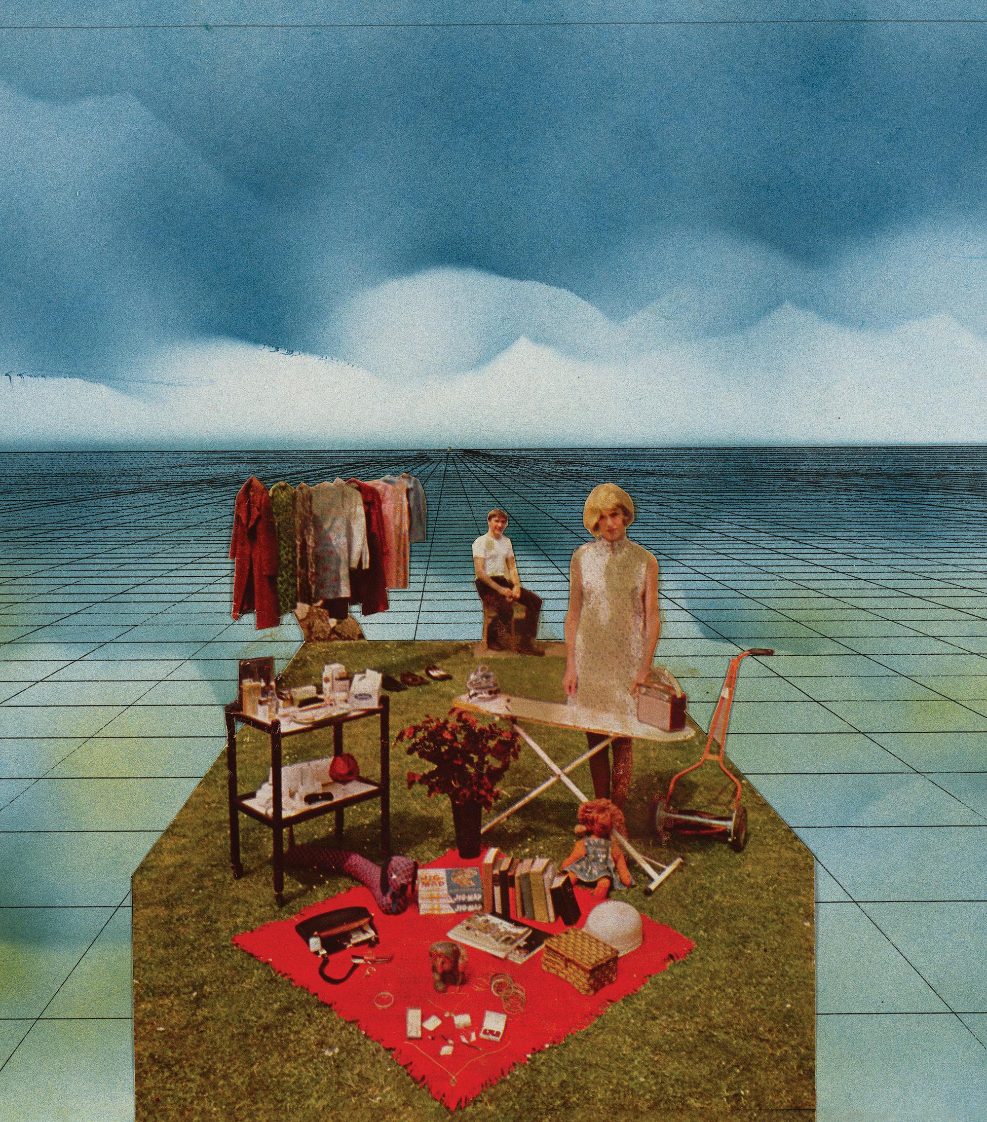 “Supersurface, The Happy Island, project,” 1971, by Superstudio (Gian Piero Frassinelli, Alessandro Magris, Roberto Magris, Adolfo Natalini, Cristiano Toraldo di Francia, and Alessandro Poli). The Museum of Modern Art, New York.