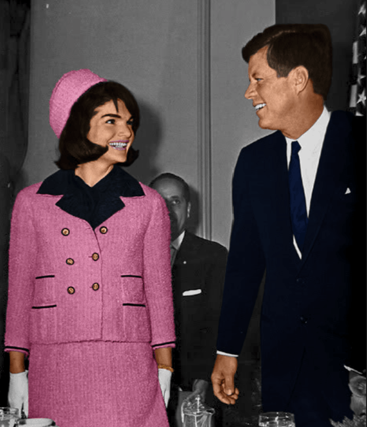 Mystique cloaks Jackie Kennedy's pink suit