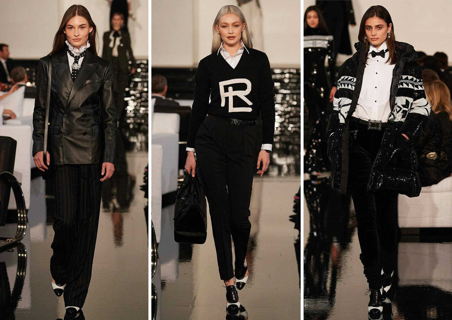 Gigi Hadid Models at the Ralph Lauren Fall 2022 Runway Show