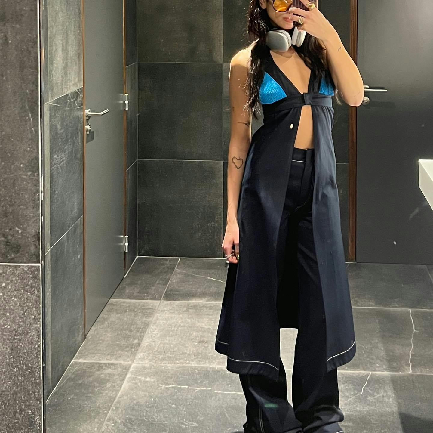 Bella Hadid Adds Y2K Spin to Fall Style in Denim Skirt & Leather