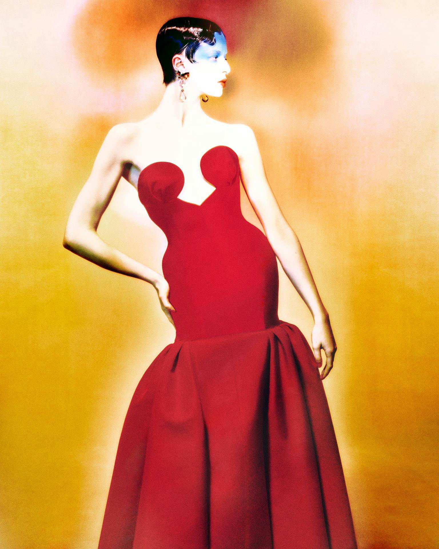 carolina herrera red dress runway Carolina Herrera brings splashes of color on Valentine's Day