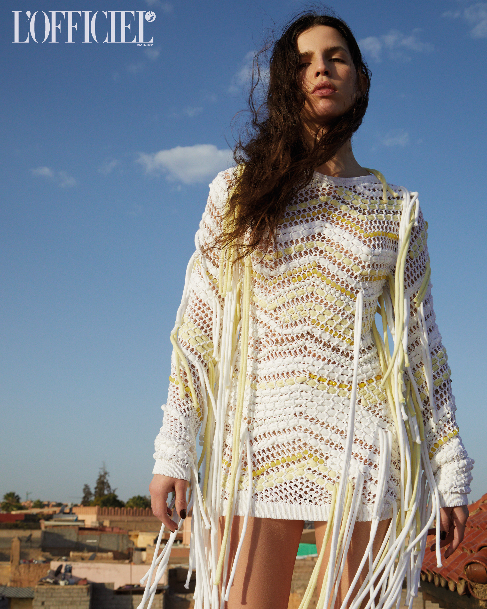 ●●CROCHEANT●●Summer dress KINARA SOMERAND khaki openwork crochet beach dress | Banana