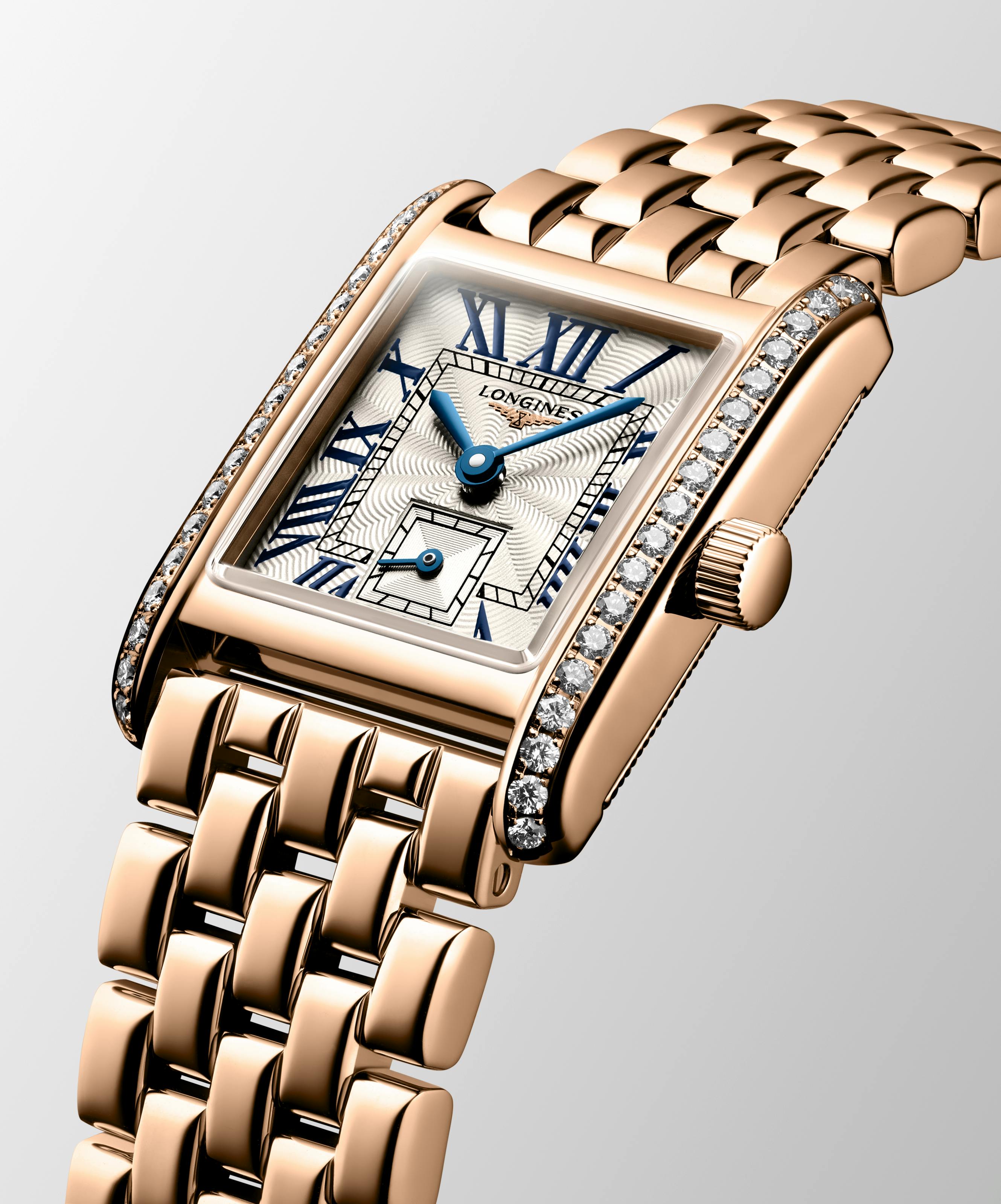 Brand New Women’s Longines DolceVita Watch – Rose Gold Accents – Swiss Made Longines Mini DolceVita Blossom Pink – The Watch Pages main image 4