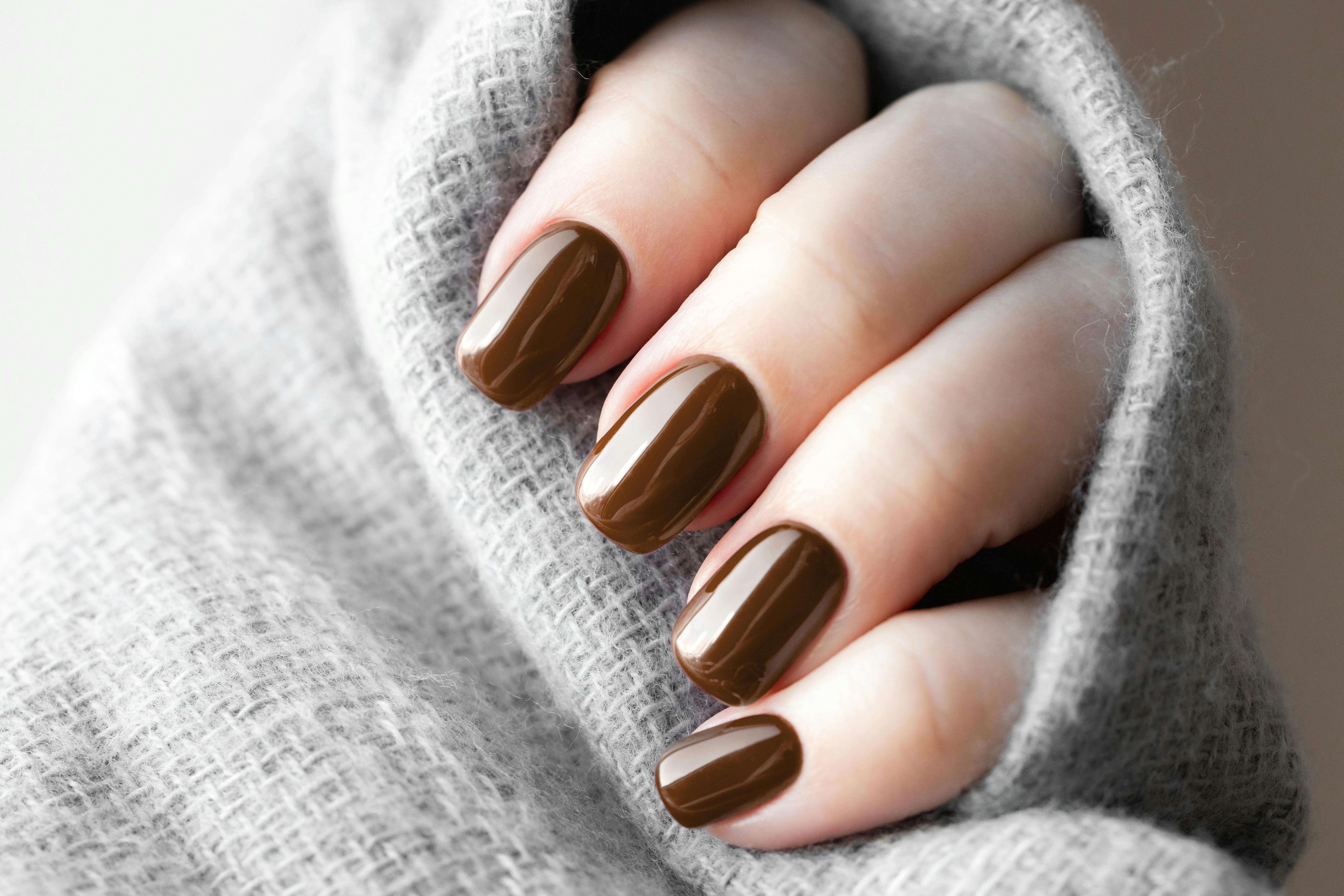 Choco-Infused Elegant Long Nails for Winter