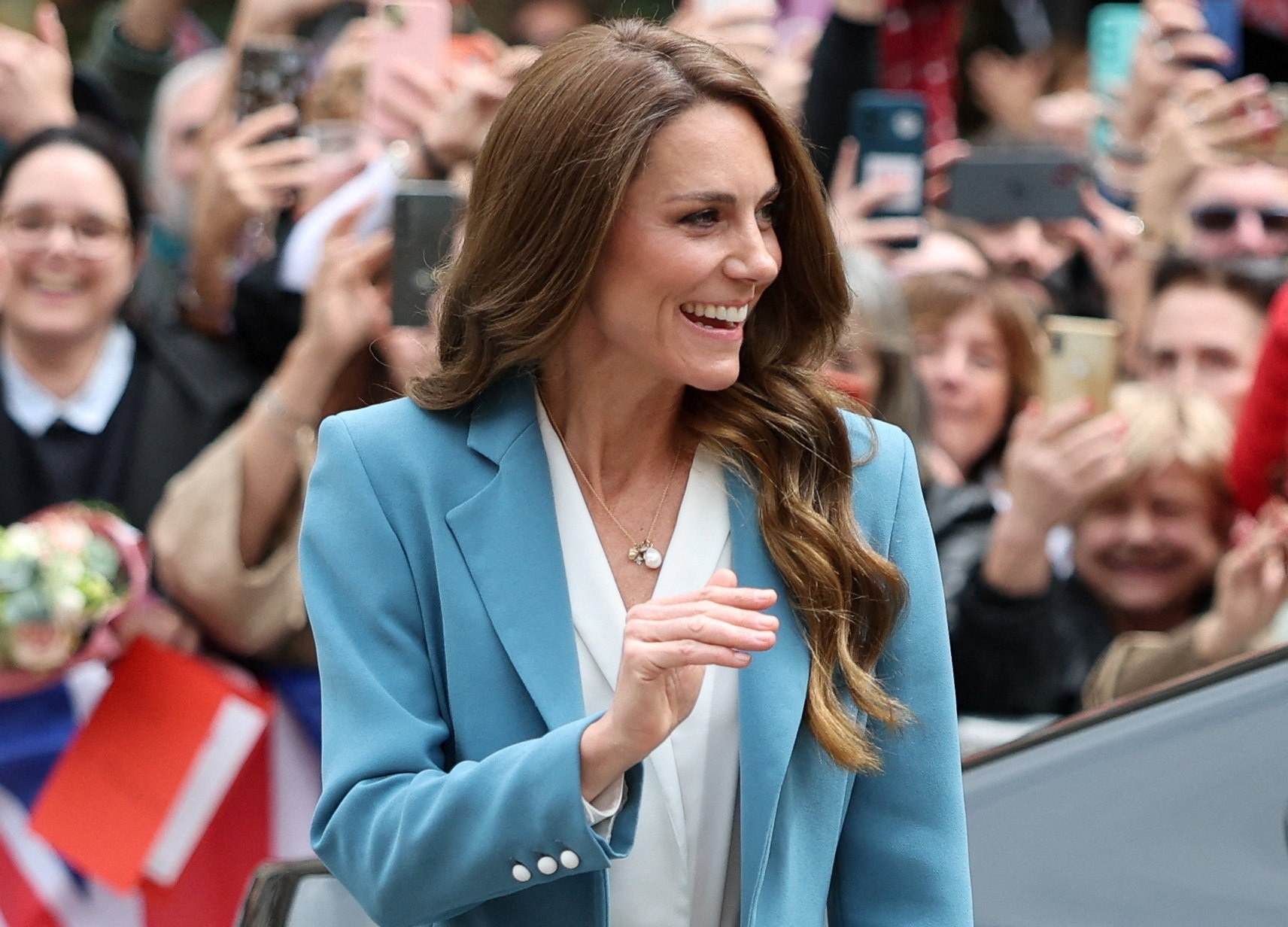 Kate Middleton Brings Soft Glamour to Italy in a Head-to-Toe Powder Blue Look