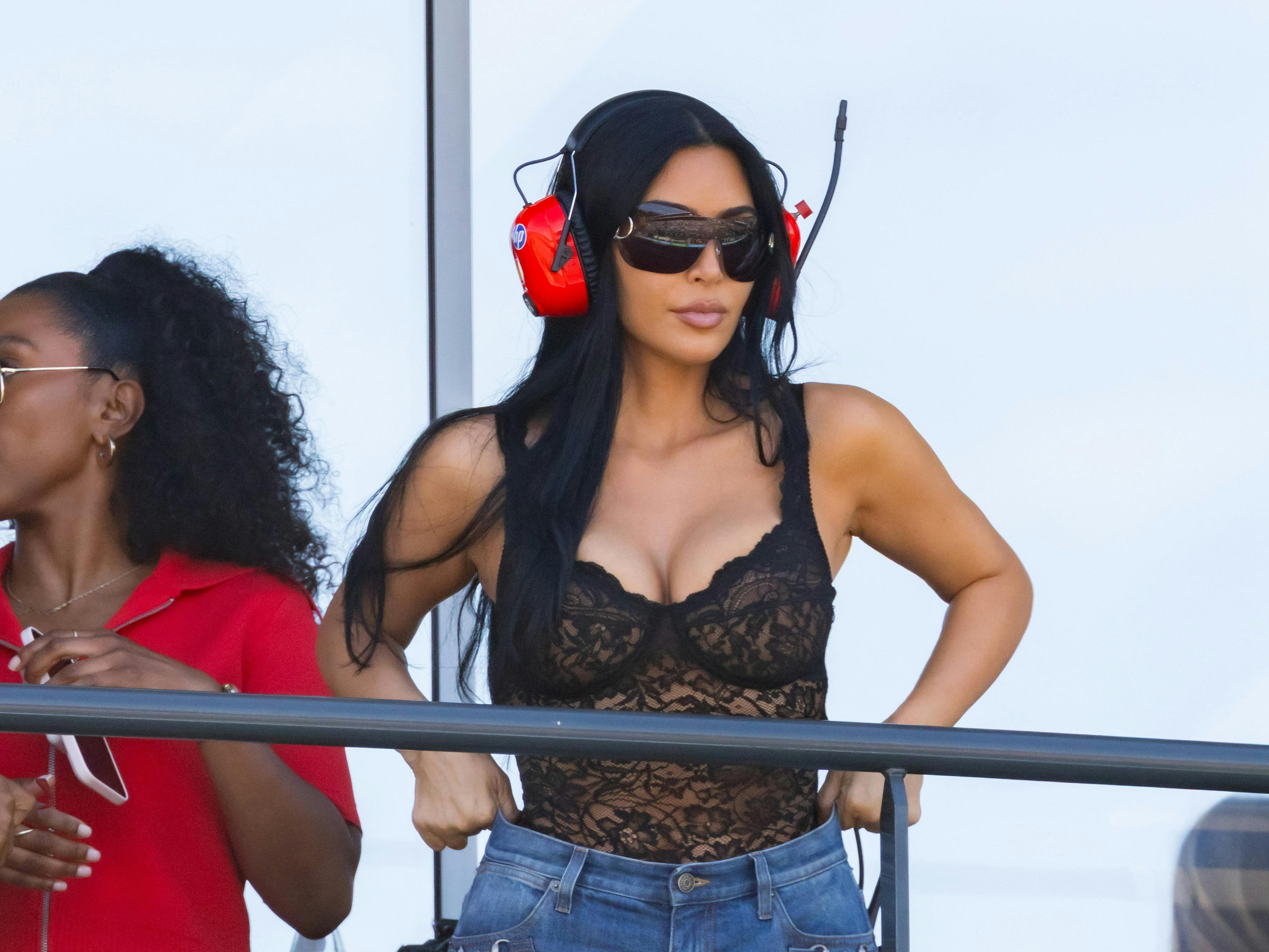 Kim Kardashian Cheers on Lewis Hamilton at Monaco F1 Grand Prix