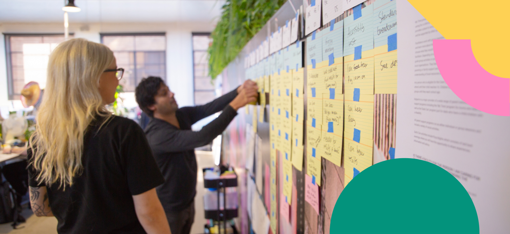 Team members conducting a roadmap.
