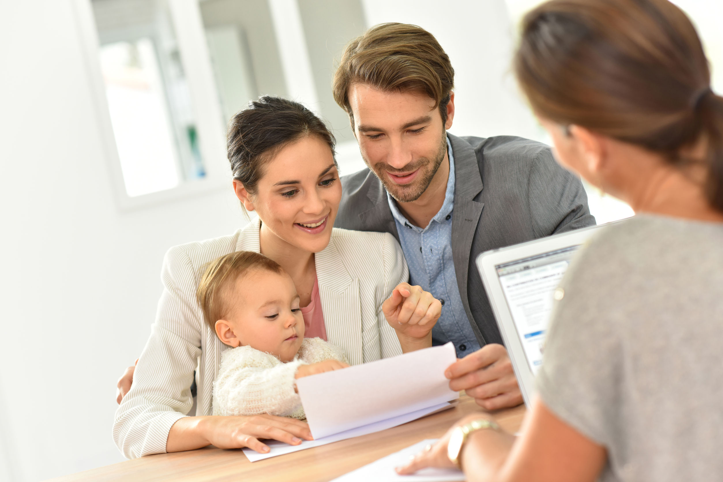 family meeting real-estate agent for house investment|emotional businesswoman gesturing during meeting at office|business people meeting and using digital tablet