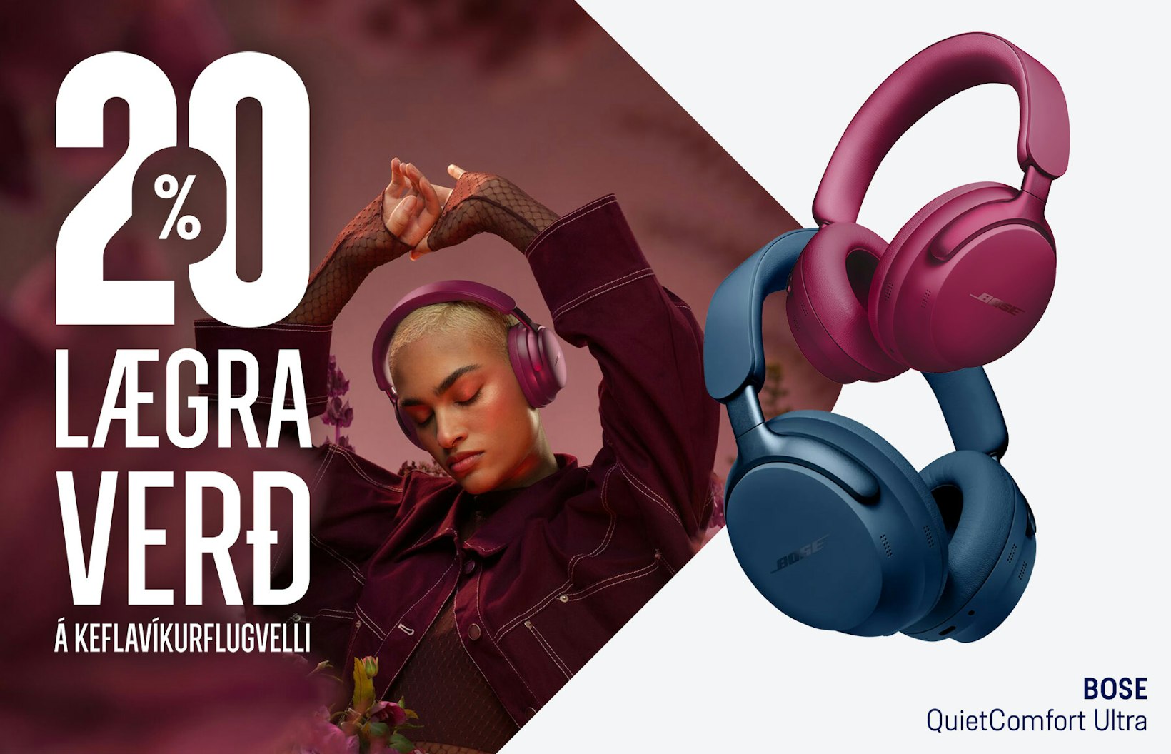 BOSE - 20 prosent laegra verd í Flugvöllur