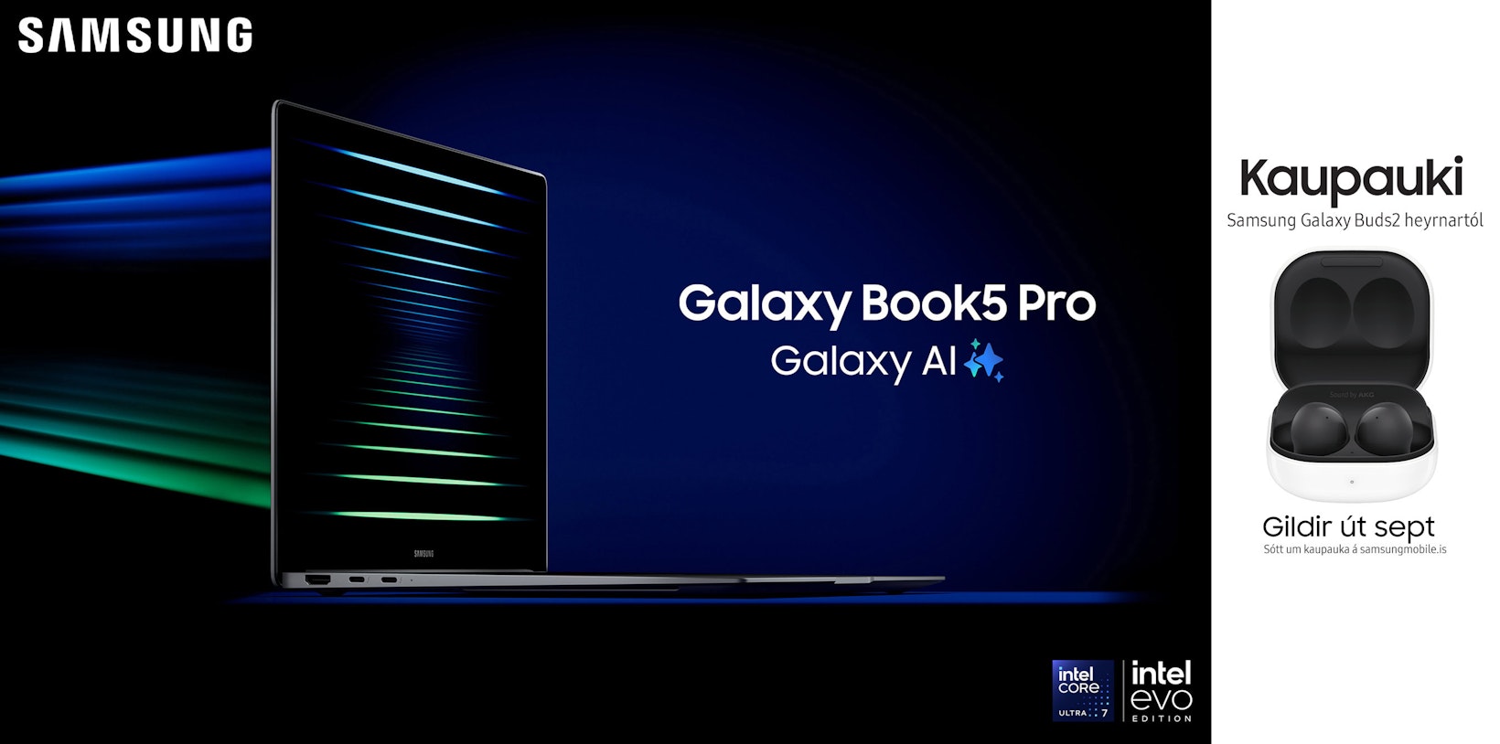 Samsung Galaxy Book5 Pro og kaupauki