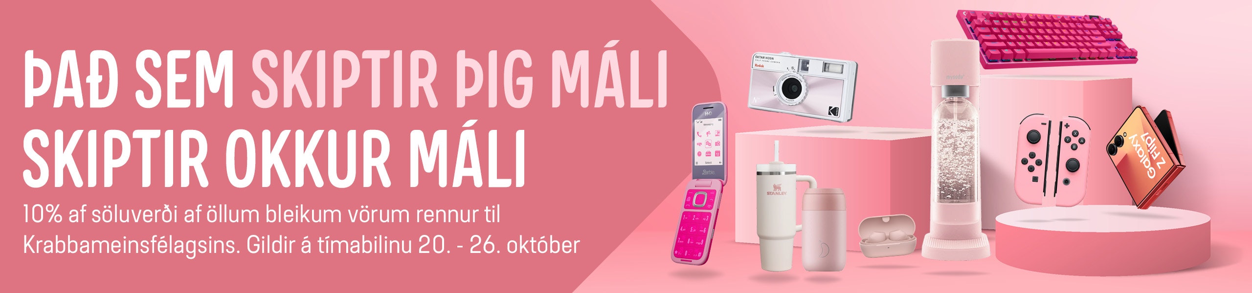 Bleik vika 2025 10 prosent til krabbameinsfelagsins